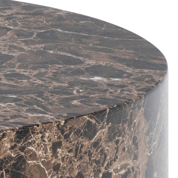 Wyld Haus Set of 2 Lille Brown Marble Effect Round Coffee Table
