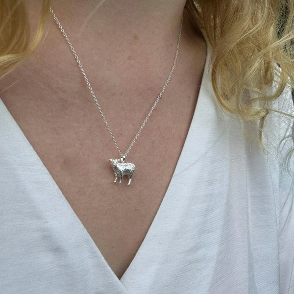 Sterling Silver 3D Sheep Necklace - Reeves & Reeves