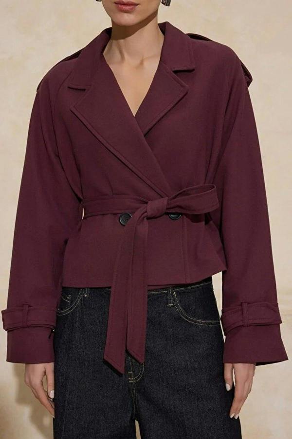WOVCOR Woven Crop Blazer Jacket