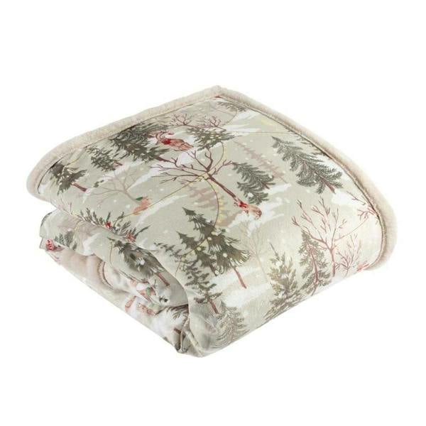 Furn Forest Festivities Faux Fur Christmas Throw - Natural - 