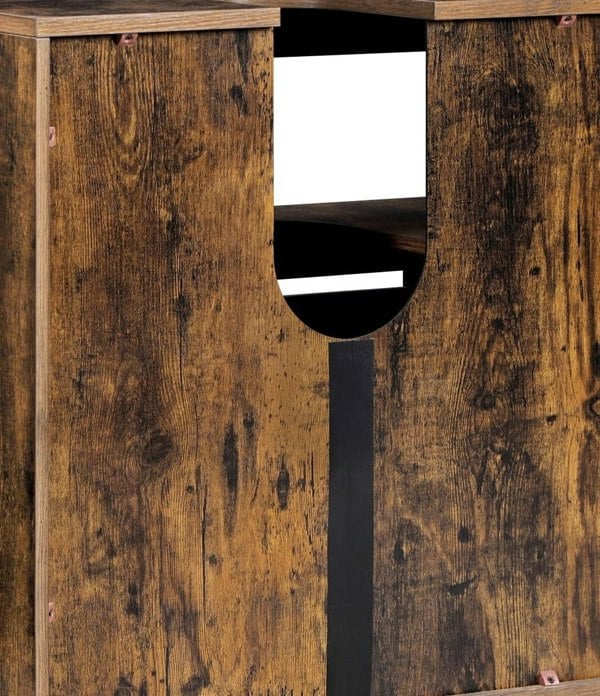 Modcraft Under Sink Bathroom Cabinet, Rustic Storage Unit with Adjustable Shelf and Louvred Doors