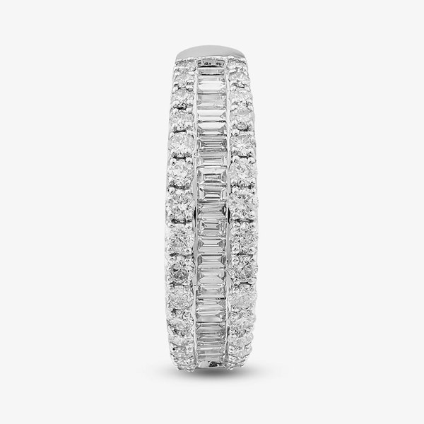 T. H. Baker 9ct White Gold 1.00ct Baguette & Brilliant Cut Diamond Three Row Ring THR44489-100