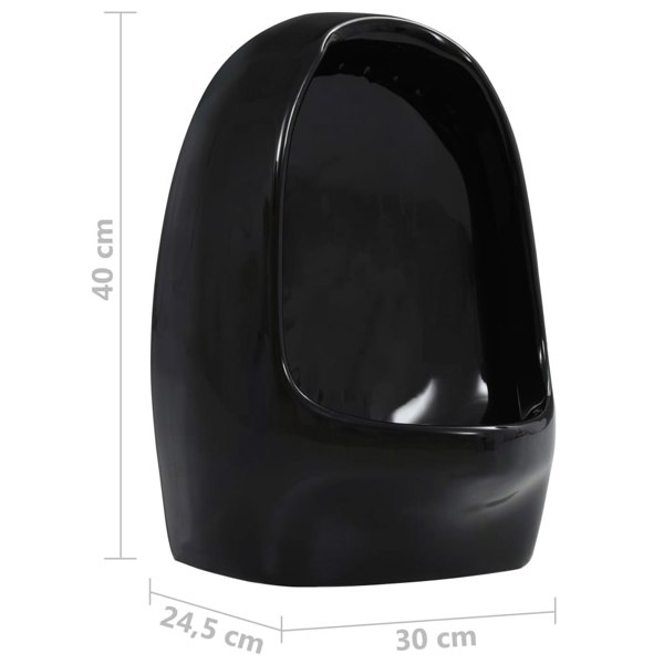 Berkfield Wall Hung Urinal with Flush Valve Ceramic Black