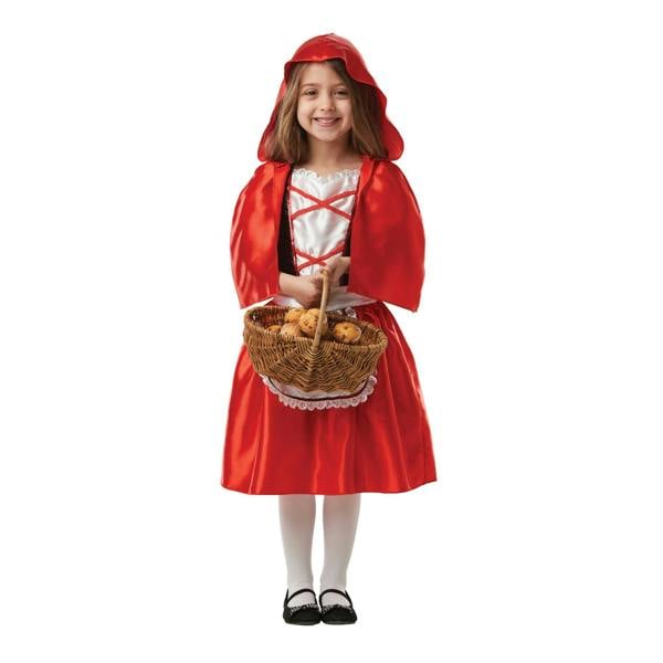 Bristol Novelty Girls Red Riding Hood Costume - Red/White - 