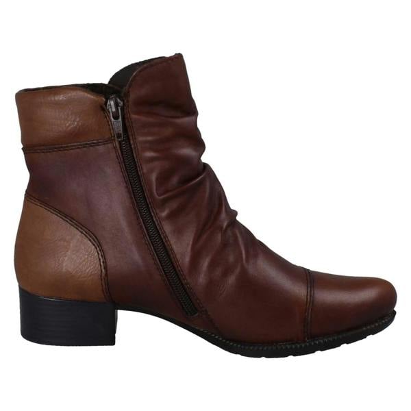 Rieker Ladies Rieker Zip Up Block Heel Ankle Boots 78659
