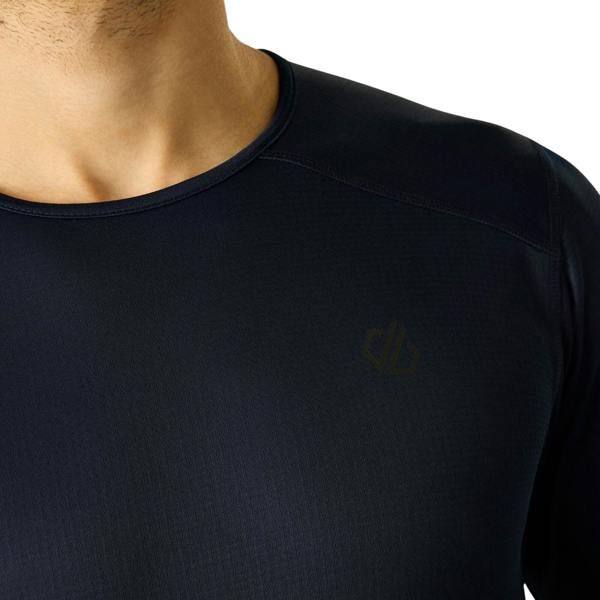 Dare 2B Mens Ventura Grid Crew Neck Fleece Top - Black - 
