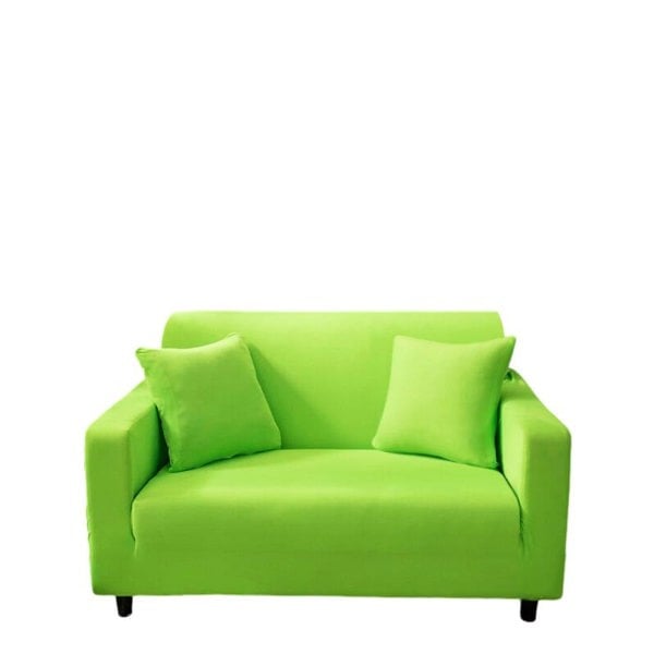 Anyseat 2 Seater Sofa Cover Plain Apple Green Style and Protection For Living Room Sofa Chair Elastic Stretchable Slipcover