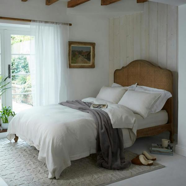 Lavender French Linen Bed Set - breathable, natural, styled in a bedroom | Soak and Sleep