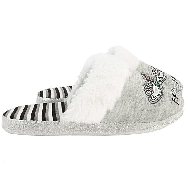 Friends Womens/Ladies Central Perk Slippers - Heather Grey/White/Black