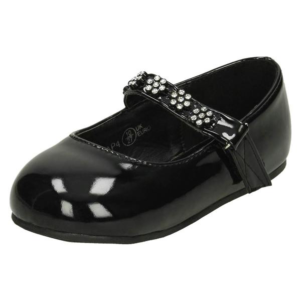 Savannah Girls Savannah Flat Ballerinas With Flower Diamante Trim