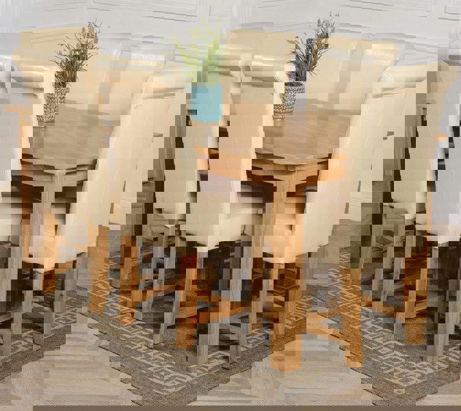 That's Furniture Oslo 180 x 90cm Large Oak Dining Set with Washington Leather Chairs