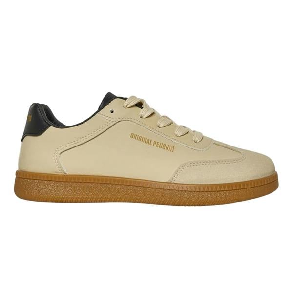 Original Penguin Mens Retro Round Toe Flat Trainers - Cream - 
