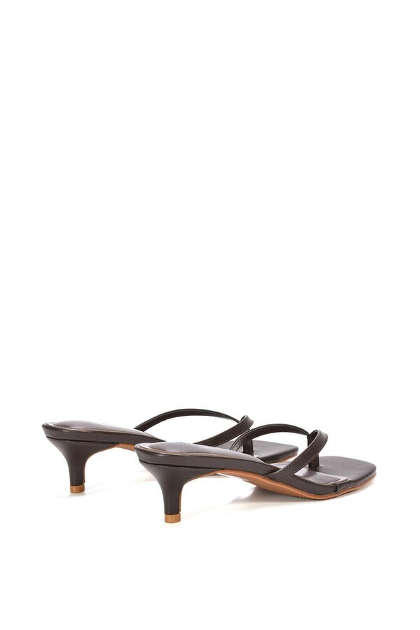 XY LONDON Slip On Flip Flop Kitten Heel Mule Heeled Sandals
