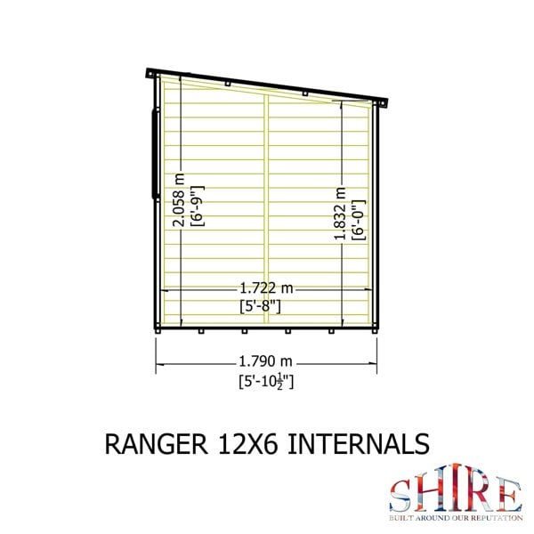 Shire Ranger 12x6 Double Door Premium Pent interlock Shiplap Shed - Best Shed