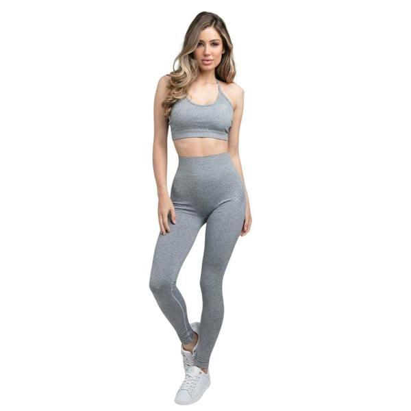 SikSilk Womens/Ladies Ribbed Sports Bra - Grey - 