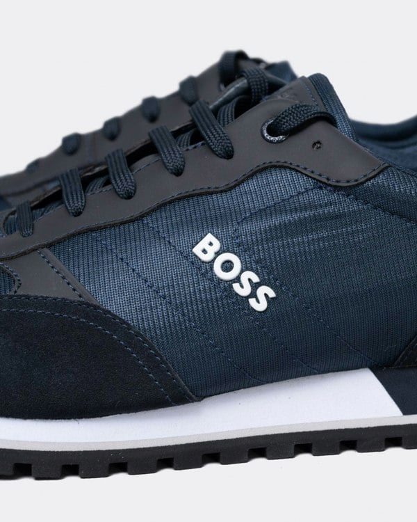 BOSS Orange Parkour L Mens Running Style Trainers In Mixed Materials With Logo Details NOS - Dark Blue 401