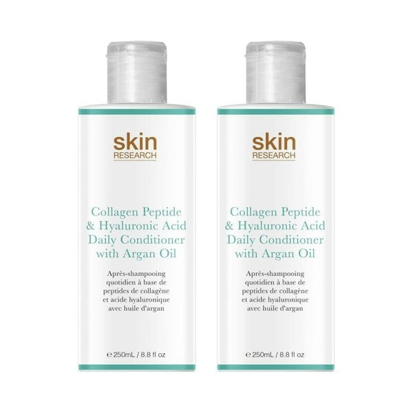 Skin Research Collagen Peptide & Hyaluronic Acid Daily Conditioner with Argan Oil 250ml Twin Value Savings Pack