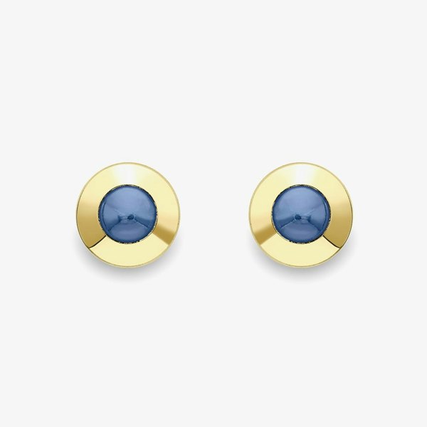 T. H. Baker 9ct Yellow Gold Sapphire Stud Earrings 120325147564