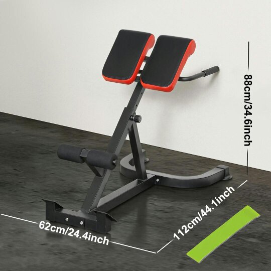 Havendro Roman Chair 5-Level Height Adjustable Back Extension Bench Red Exercise