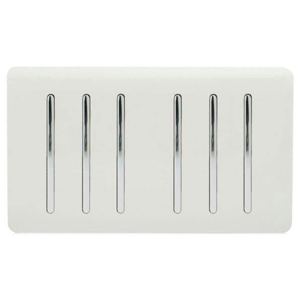 Trendi Switch 6 Gang 1 or 2 Way Light Switch in Ice White
