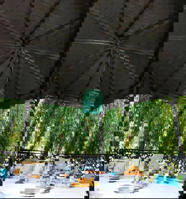 Cerland Lora Wooden Gazebo 3.2m Diameter Timber Garden Pavilion with Trellis