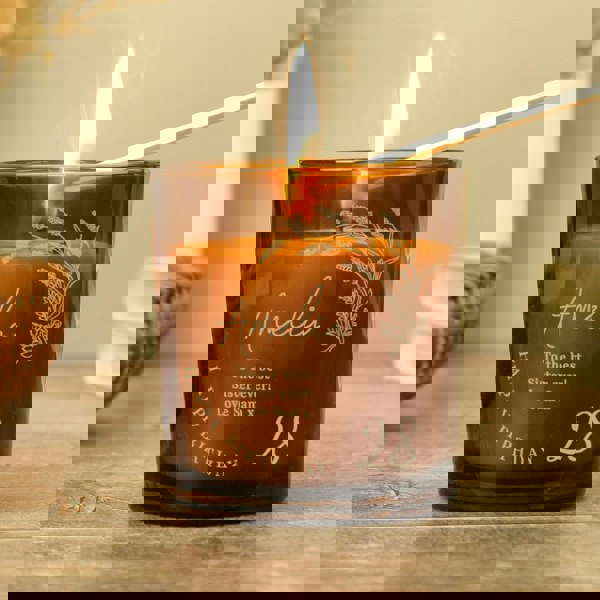 Personalised Memento Company Personalised Birthday Amber Glass Candle