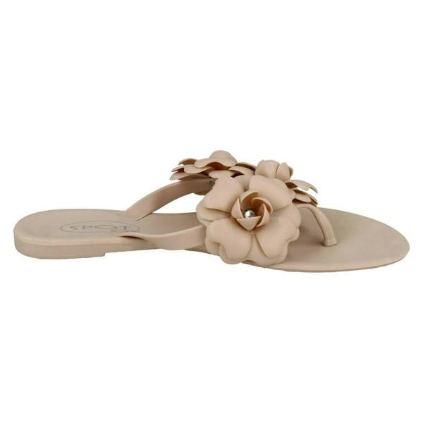Spot On Ladies Spot On Flat Jelly Toepost Sandals