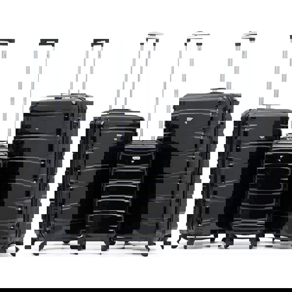 Flight Knight Set of 3 Hard Shell Suitcase Cabin & Check in Cases with TSA Lock