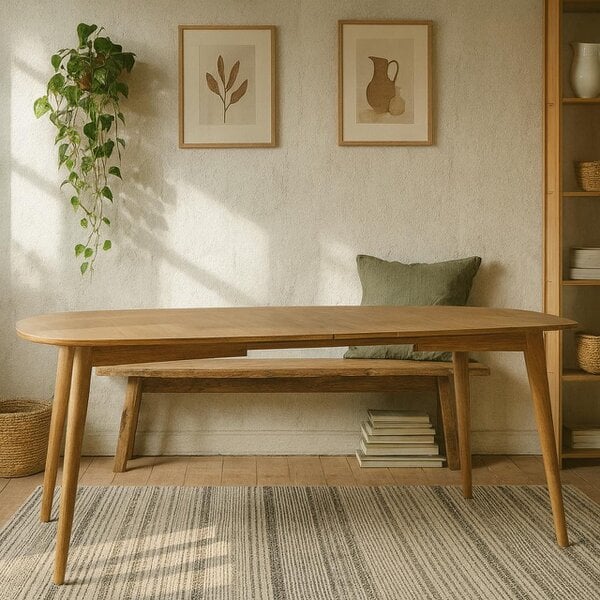 Wyld Haus Mossbloom 8 Seater Oak Extendable Dining Table
