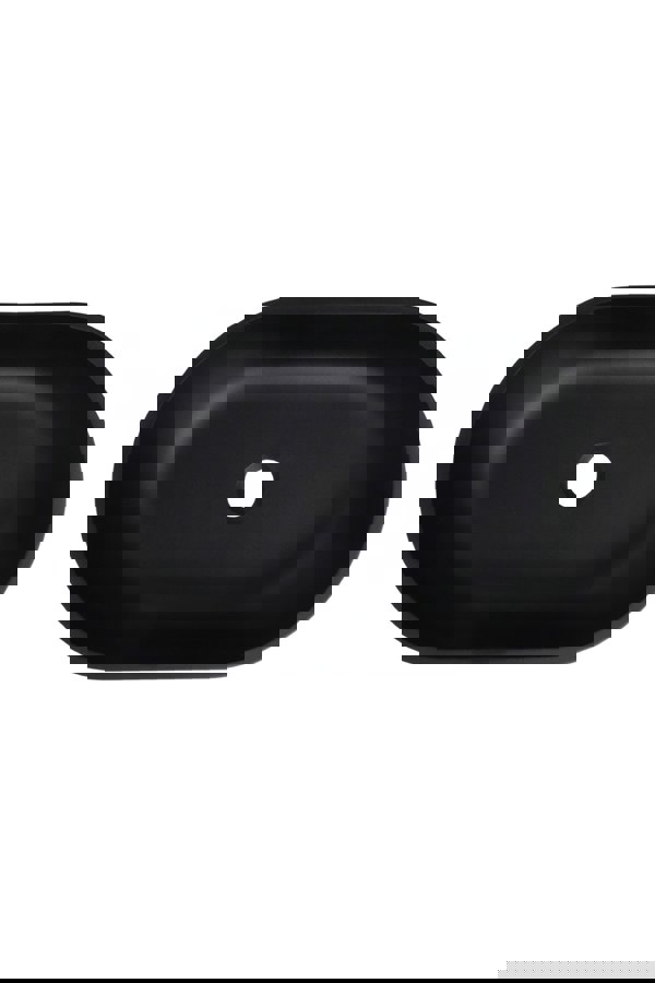 Living and Home Oval Black Ceramic Vessel Bathroom Sink Drain Set