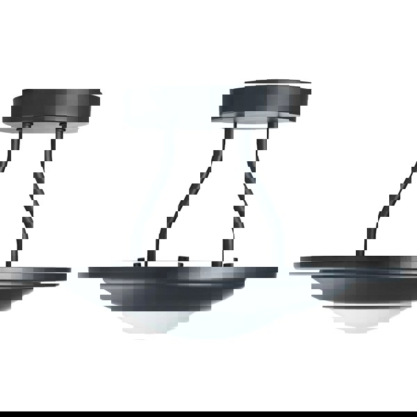 Modern Designer Semi Flush LED Ceiling Light Fitting in Matte Black Image 3