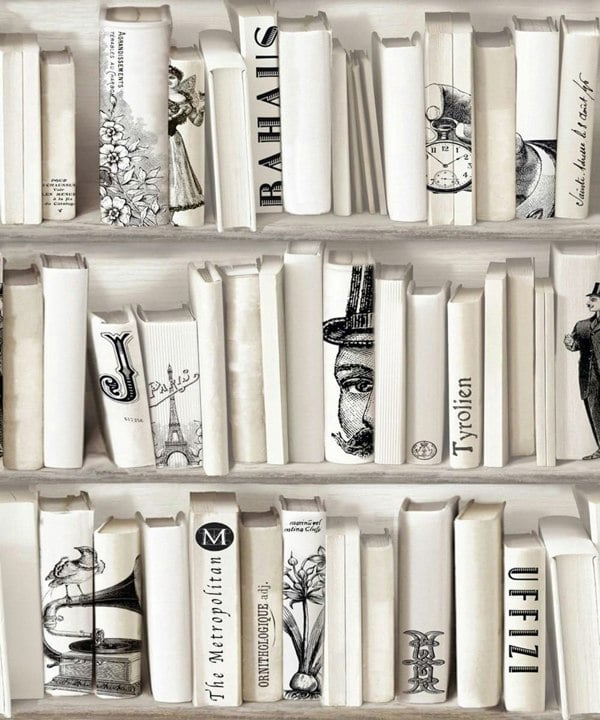 Muriva Encylopedias Book Shelves Wallpaper