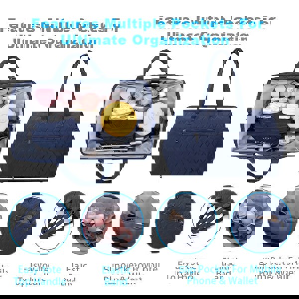 Anymom Mommy Baby Changing Bag Pink Handbag Diamond 5Pcs set with Changing Pad