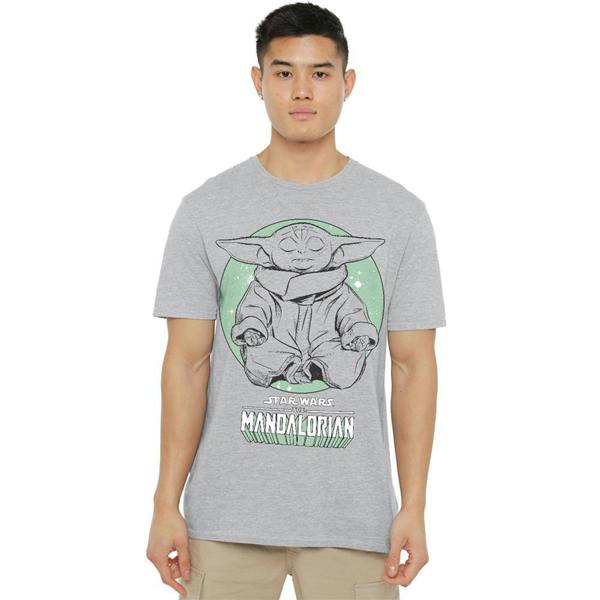 Stranger Things Unisex Adult Grogu Yoga Pose T-Shirt - Athletic Heather - 