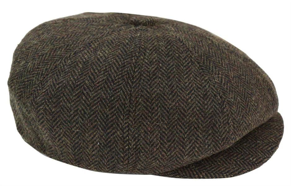 TruClothing Mens Peaky Blinders Tweed Gatsby Flat Baker Hat With Razor Blade