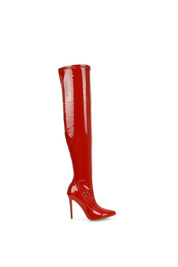 XY LONDON Over The Knee Thigh High Heeled Boots With Zip