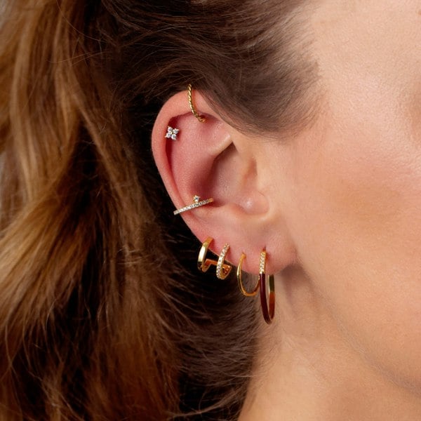 Gold Trip Rope Twist Ear Cuff