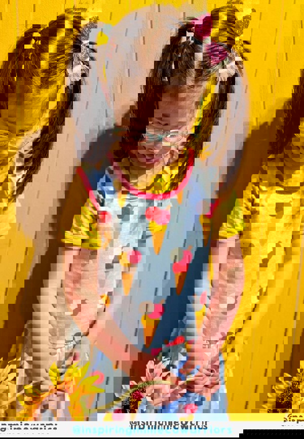 Organic Ice Cream Cones Print Summer Dress - Toby Tiger