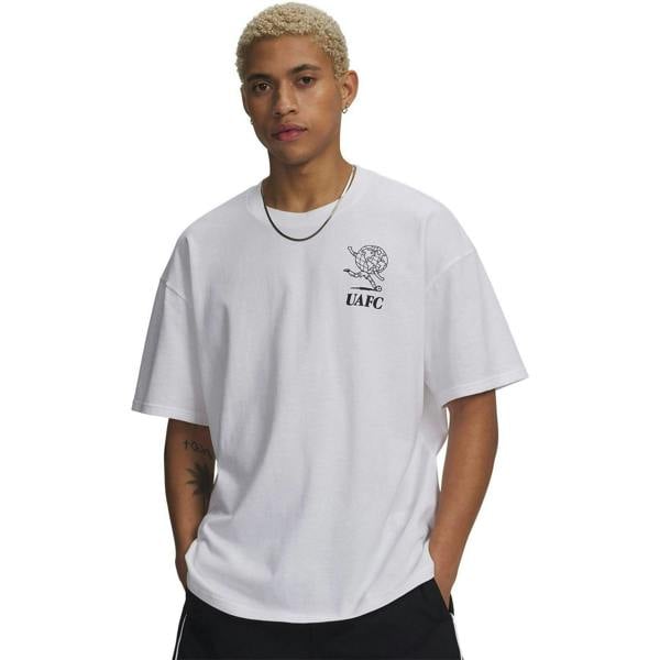 Under Armour Mens GFB Earth Graphic Print Fitted T-Shirt - White - 