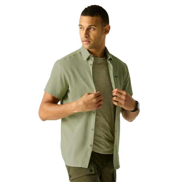 Regatta Mens Travel Light Anti-Insect Short-Sleeved Shirt - Sage Green - 