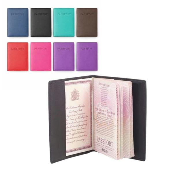 London Leathergoods Genuine Leather RFID Passport Cover