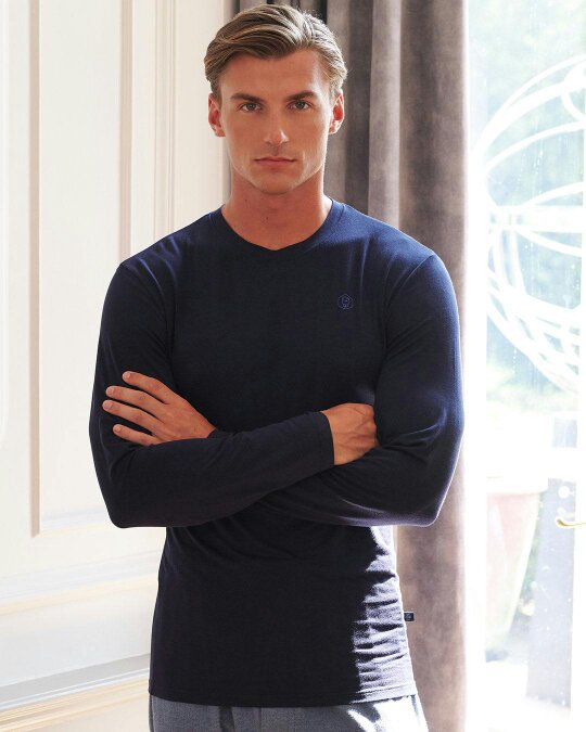British Boxers Two-pack Men's Bamboo Long Sleeve T-Shirts – The Blues
