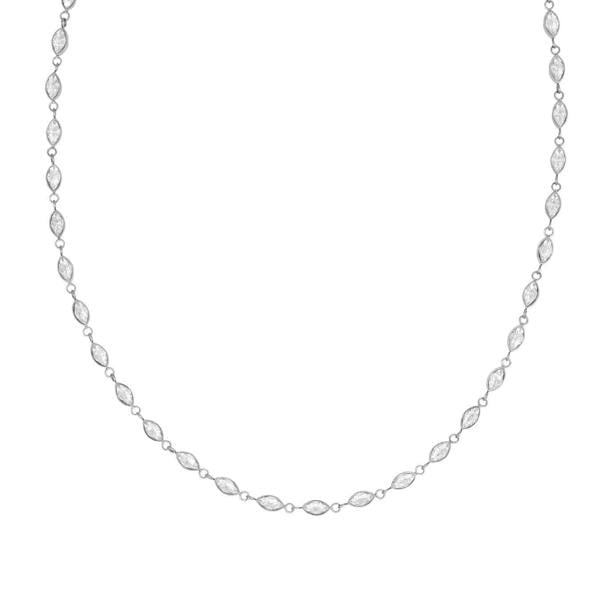 Say It With Marquise Tennis Necklace - Silver