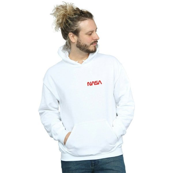 NASA Mens Modern Logo Chest Hoodie - White