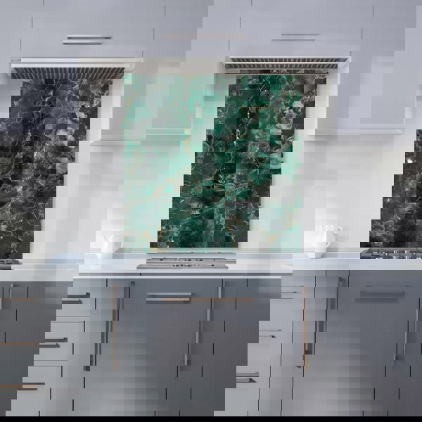 Warren Reed - Designer Green Quartz Effect Kitchen Splashback