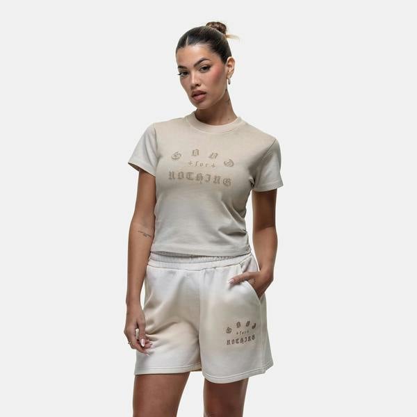 Good For Nothing Cream Graphic Print Baby T-Shirt - Cream Image 1