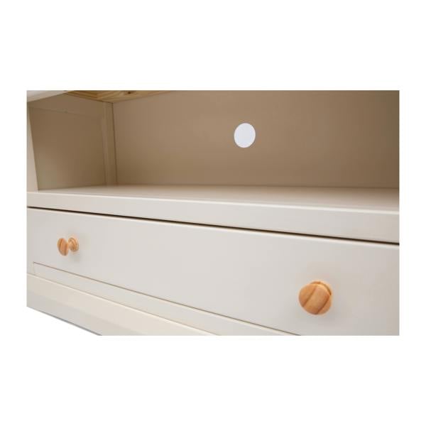 Cabinet Bits Castelli Off White 1 Drawer TV Cabinet Wood Knob