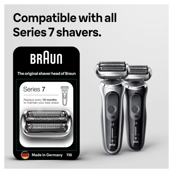 Braun Series 7 73S Electric Shaver Head Replacement - Silver