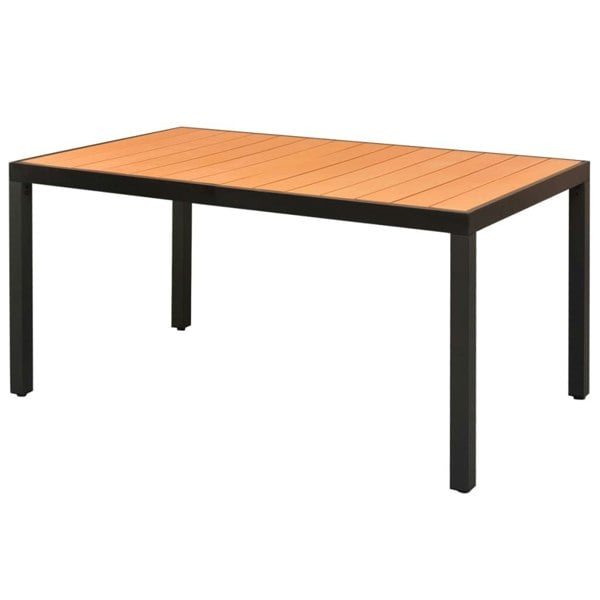 Berkfield Garden Table Brown 150x90x74 cm Aluminium and WPC