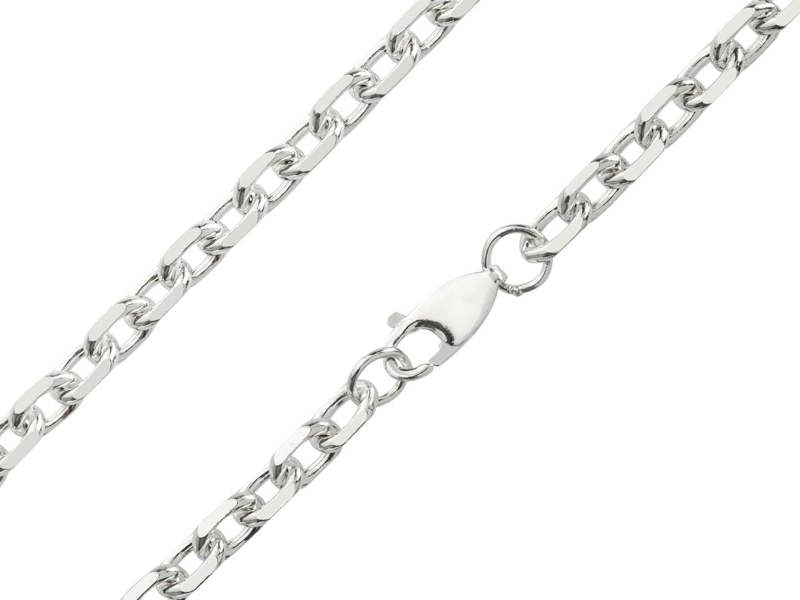 Cooksongold 925 Sterling Silver Diamond Cut Oval Trace Necklace Chain